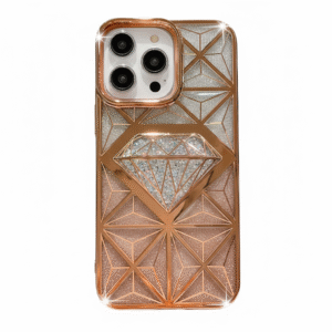 3D Spark Diamond Cut Iphone 15 Pro Max Gold