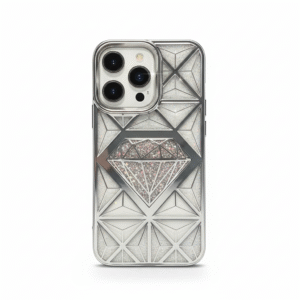 3D Spark Diamond Cut Iphone 15 Pro Max silver