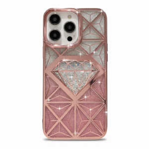 3D Spark Diamond Cut Iphone 14 Pro Max Pink