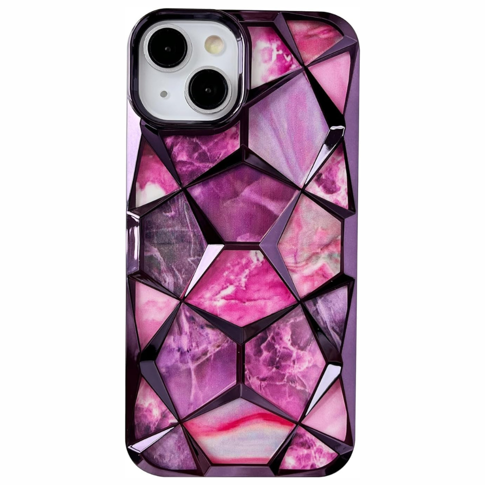 3d Hexagonal Iphone 15 Pro Purple