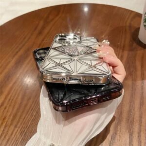 3D Spark Diamond Cut Iphone 14 silver