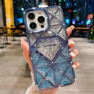 3D Spark Diamond Cut Iphone 14 Pro Max Blue