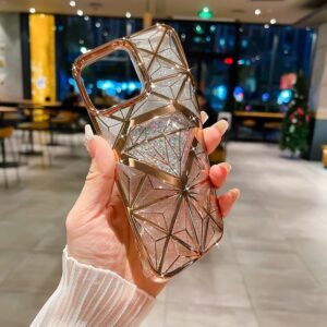 3D Spark Diamond Cut Iphone 15 Pro Max Gold