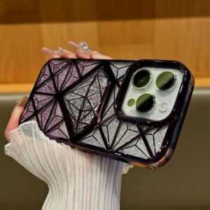 3D Spark Diamond Cut Iphone 15 Purple